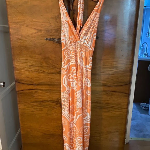 Orange print size small retro jumpsuit - Picture 4 of 4